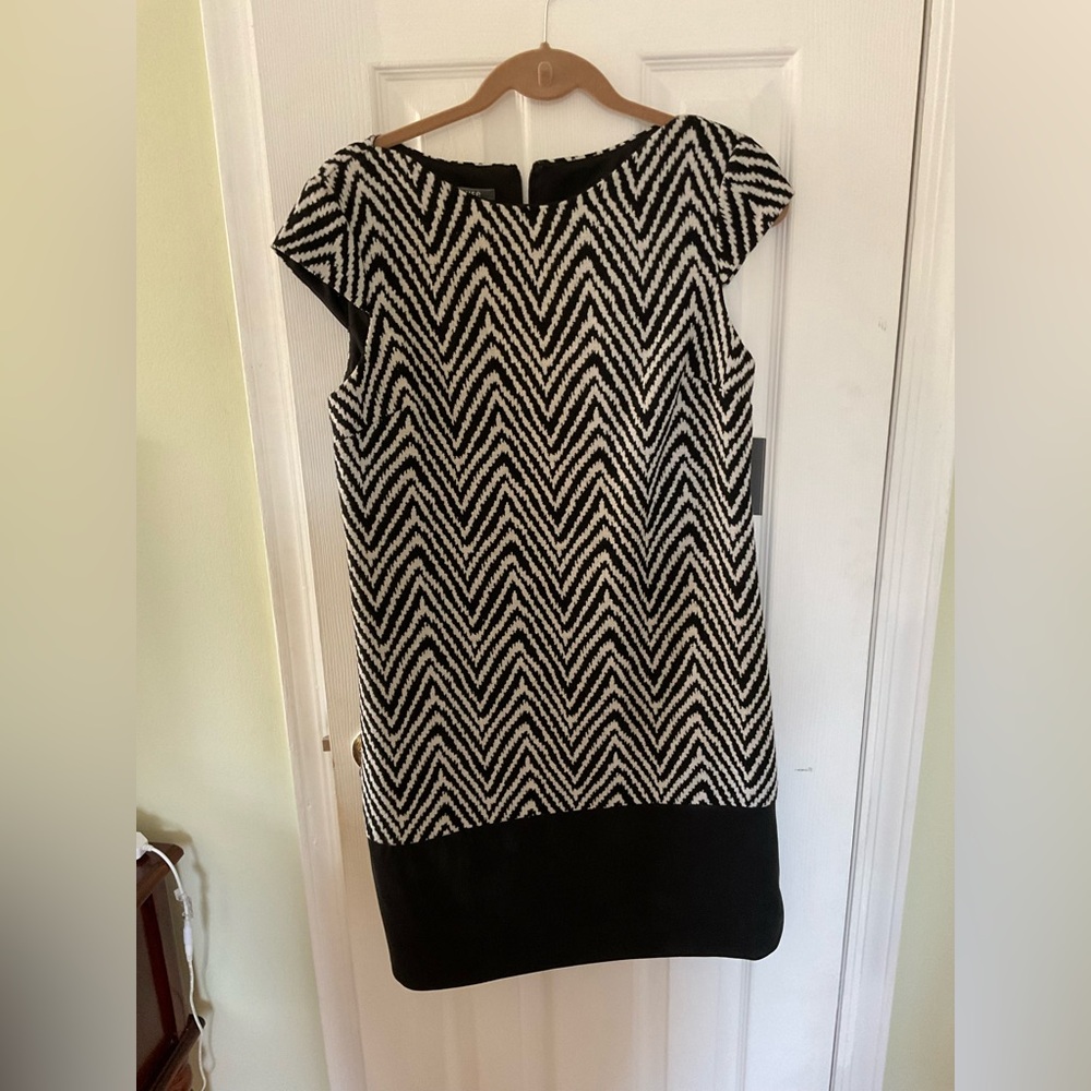 Muse Black and White Zigzag Mini Dress
